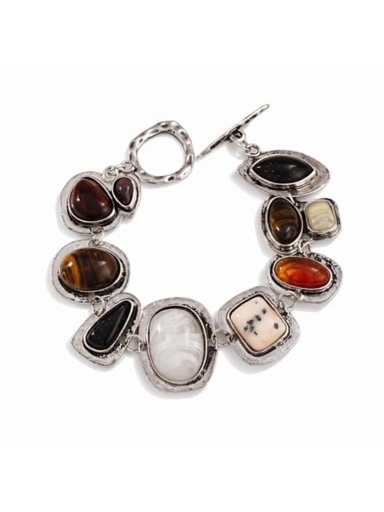Zara Jewelry - New! Silver Boho Stone Bracelet (1014) NWOT